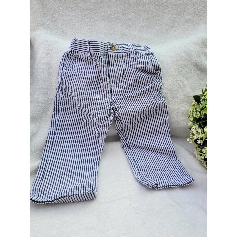 Crazy 8 Striped Blue & White Boys Pants - Size 18-24 months